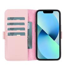 Apple İphone 13 Uyumlu Deri Cüzdanlı Kılıf Toz Pembe