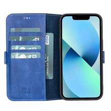 Apple İphone 13 Uyumlu Deri Cüzdanlı Kılıf Okyanus Mavi