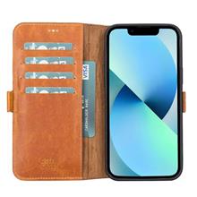 Apple İphone 13 Pro Uyumlu Deri Cüzdanlı Kılıf Karamel