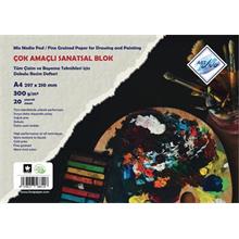 Art Liva Sanatsal Resim Defteri Dokulu Sulu Teknik A4 300Gr 20 Yp