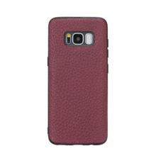 Samsung Galaxy S8 Uyumlu Deri Arka Kapak Fl19 Bordo