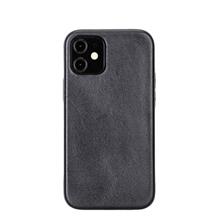 Apple İphone 12 Mini Uyumlu Deri Arka Kapak Rock Rst1 Siyah