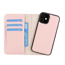 Apple İphone 12 Mini Uyumlu Deri Cüzdanlı Kılıf Nu2 Pembe