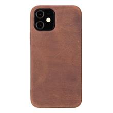 Apple İphone 12 Uyumlu Deri Arka Kapak Rock G2 Kahve