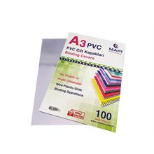 Mapi A3 Pvc Şeffaf Cilt Kapak Şeffaf 100 Lü