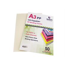 Mapi A3 Pp Şeffaf Kapak (Kum Desen) 350 Micron Şeffaf Buzlu 50 Li