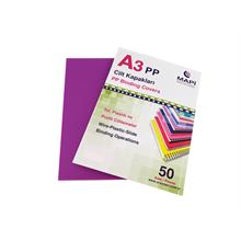 Mapi A3 Pp Şeffaf Kapak (Kum Desen) 450 Micron Şeffaf Mor 50 Li