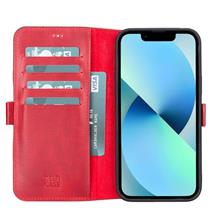 Apple İphone 13 Pro Max Uyumlu Deri Cüzdanlı Kılıf Nar Çiçeği