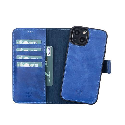 Apple İphone 13 Pro Max Uyumlu Deri Cüzdanlı Kılıf Okyanus Mavi