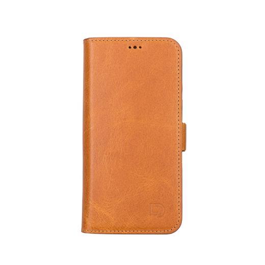 Apple İphone 13 Uyumlu Deri Cüzdanlı Kılıf Antik Taba