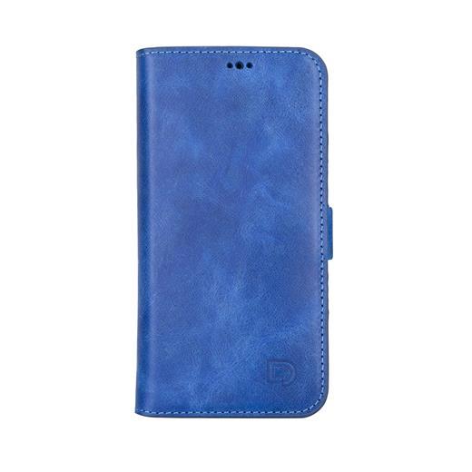 Apple İphone 13 Uyumlu Deri Cüzdanlı Kılıf Okyanus Mavi