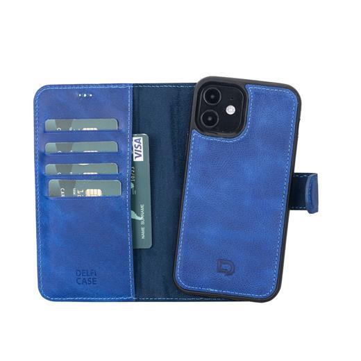 Apple İphone 12 Pro Uyumlu Deri Cüzdanlı Kılıf Okyanus Mavi