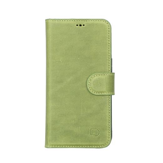 Apple İphone 13 Uyumlu Deri Cüzdanlı Kılıf Antik Yeşil