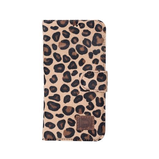Apple İphone 13 Pro Uyumlu Deri Cüzdanlı Kılıf Leopar Desen