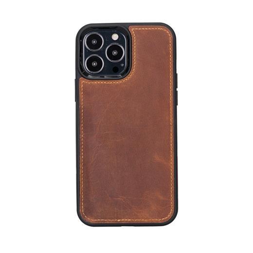Apple İphone 13 Pro Max Uyumlu Deri Arka Kapak Antik Taba