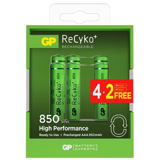 Gp Aaa 850 Mah Şarjlı İnce Kalem Pil  4+2Li Paket Recyko Gphch83Bok