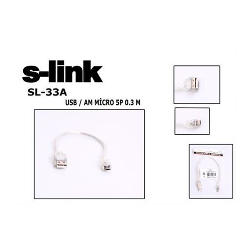 S-Link Sl-33A 0.3M Usb Am-Mıcro5P Kablosu