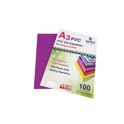 Mapi A3 Pvc Opak Cilt Kapak Mor 100 Lü