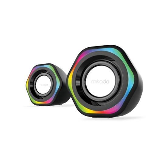 Mikado Md-176 2.0 3W-2 Siyah Rgb Aydınlatmalı Usb + 3.5Mm Usb 5V Speaker Hoparlör