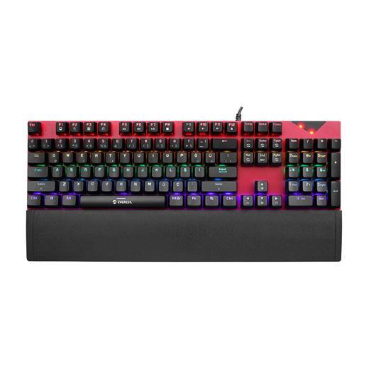 Everest Kb-Mk7 Kırmızı Usb Bilek Destekli Mekanik Q Red Switch Gaming Oyuncu Klavyesi