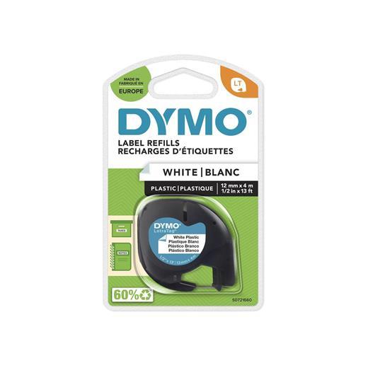 Dymo S0721660 Letratag Plastik Etiket 12 Mm X 4 Metre Beyaz 91201