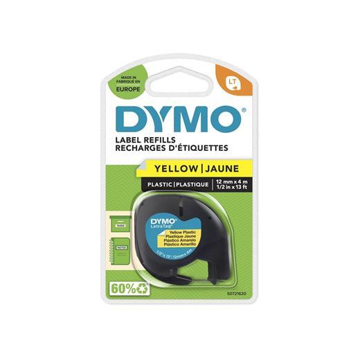 Dymo S0721620 Letratag Plastik Şerit ( 12 Mm X 4 Mt ) , Sarı (59423) 91202