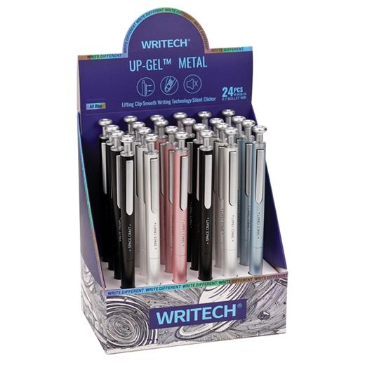 Wrıtech W-0156 Metal Up 0,7Mm Mavi Jel Kalem - 24Lü Set
