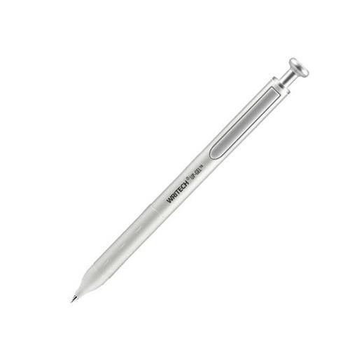 Wrıtech W-0156 Metal Up Beyaz Gövde 0,7Mm Mavi Jel Kalem - 6Lı Kutu