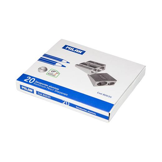 Mılan 80035 Çift Delikli Metal Kalemtraş - 20Adet