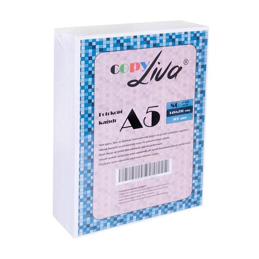 Liva Copy A5 Fotokopi Kağıdı 80G 10 Paket 5000 Syf A4Ün Yarısı