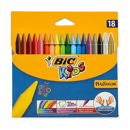 Bic Plastidecor Silinebilir Pastel Mum Boya 18Li Paket