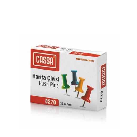 Cassa 8270 Harita Çivisi Renkli 20Li Paket