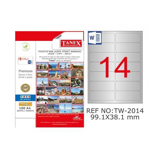 Tanex Tw-2014 Beyaz Etiket 99.1 Mm X 38.1 Mm