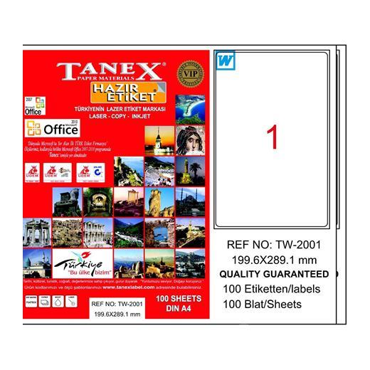 Tanex Tw-2001 Beyaz Etiket 199.6 Mm X 289.1 Mm