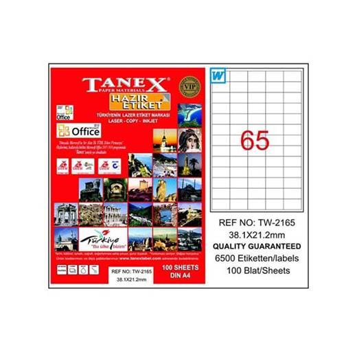 Tanex Tw-2165 Beyaz Etiket 38.1 Mm X 21.2 Mm