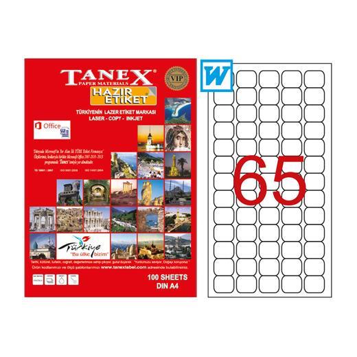Tanex Tw-2065 Beyaz Etiket 38.1 Mm X 21.12 Mm