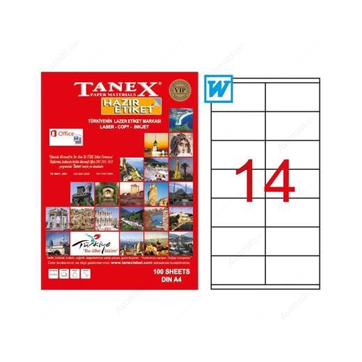 Tanex Tw-2614 Beyaz Adresleme Ve Postalama Etiketi 105 Mm X 40 Mm