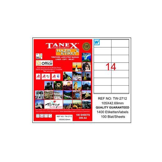 Tanex Tw-2712 Lazer Etiket 105 Mm X 42.69 Mm 14Lü