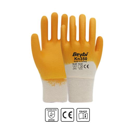 Beybi Pamuk Nitril Pmk Kn350 9 Beden Eldiven 12Li Paket En388 (2111X)