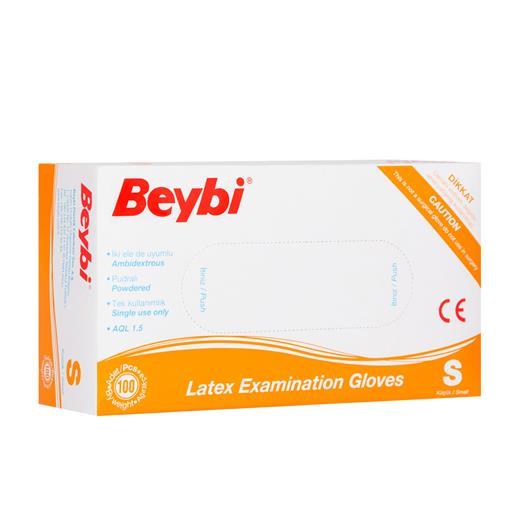 Beybi Lateks Pudralı (S) Small Beden Muayene Eldiven 100Lü Paket