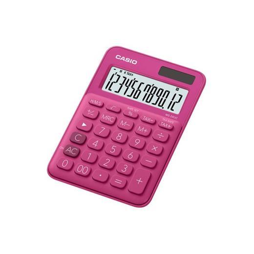 Casio Ms-20Uc-Rd 12 Hane Koyu Pembe Masa Üstü Hesap Makinesi