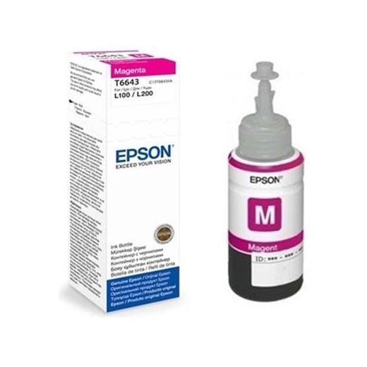 Epson T6643 L100- L200- L300 Mor Mürekkep Kartuş 70Ml