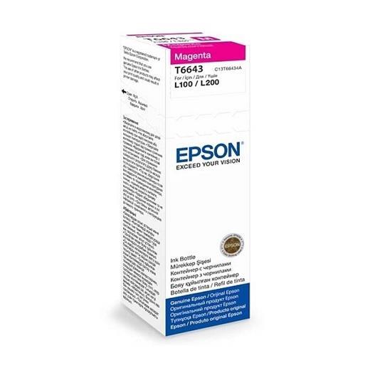 Epson T6643 L100- L200- L300 Mor Mürekkep Kartuş 70Ml