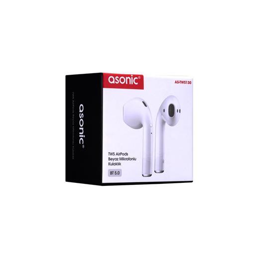 Asonic As-Tws130 Beyaz Mobil Telefon Uyumlu Bluetooth Tws Airpods Mikrofonlu Kulaklık