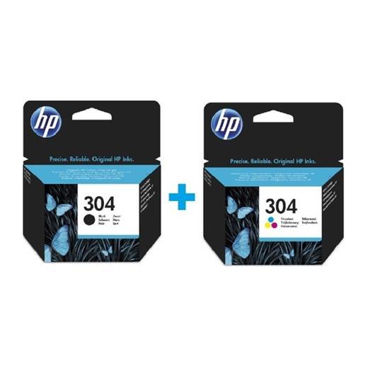 Hp N9K05Ae + N9K06Ae 304  Siyah + Renkli Kartuş Seti