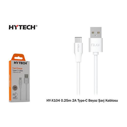Hytech Hy-X104 0.25M 2A Type-C Beyaz Şarj Kablosu
