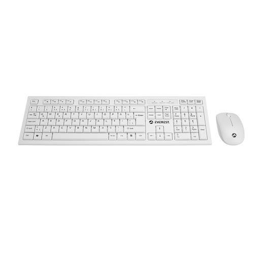 Everest Km-6121 Beyaz Kablosuz Q Slim Klavye + Mouse Set