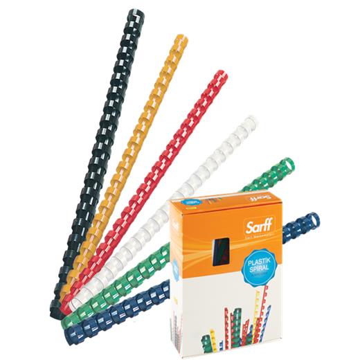 Sarff 16Mm.Sarı Delux Plastik Spiral 100 Adet.
