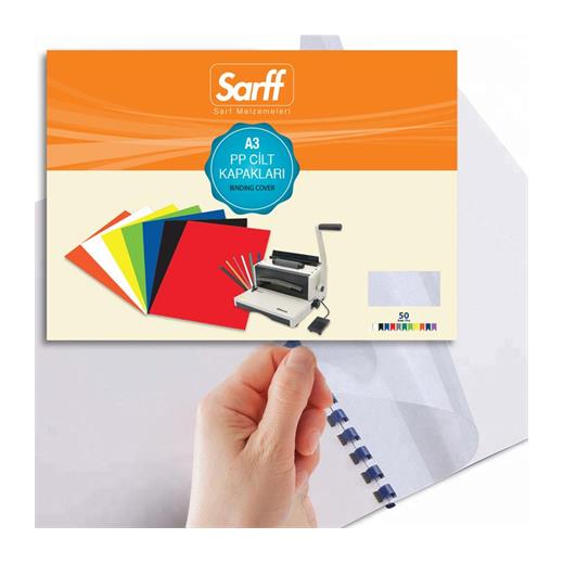 Sarff 450 Micron A3 Buzlu  Şeffaf Pp Kapak 50 Li Paket