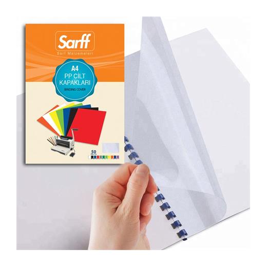 Sarff 450 Micron A4 Şeffaf Pp Kapak(Mat+Mat) 50 Li Paket